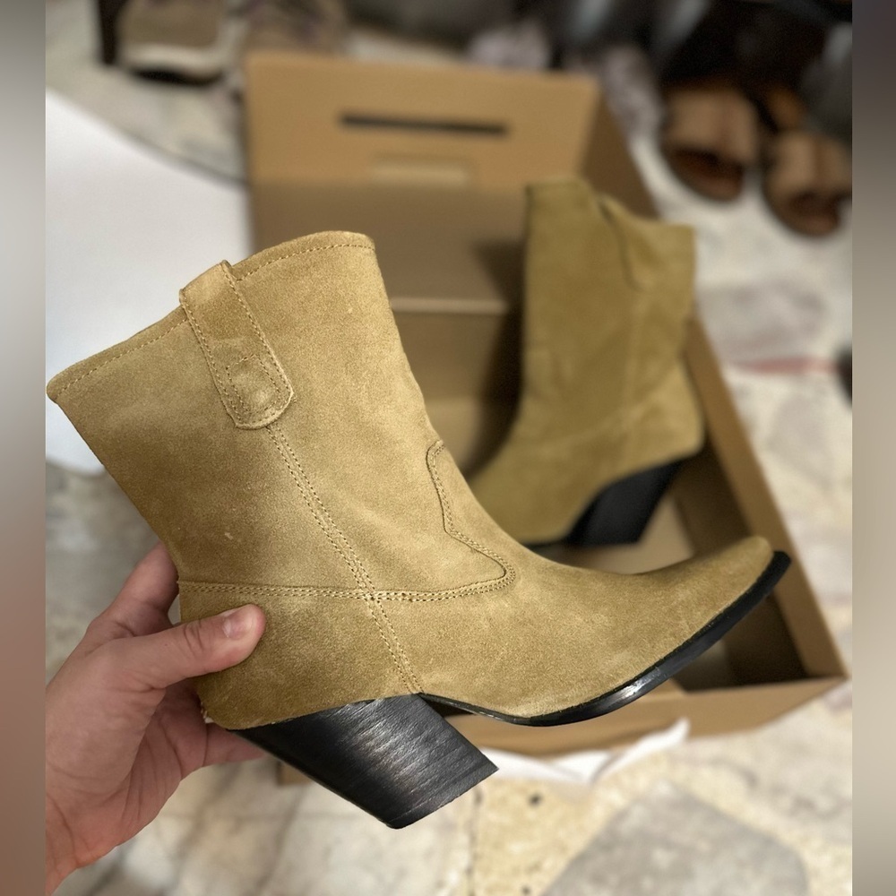 ZARA Cowboy Suede Ankle boots 3109/210 - Picture 13 of 14